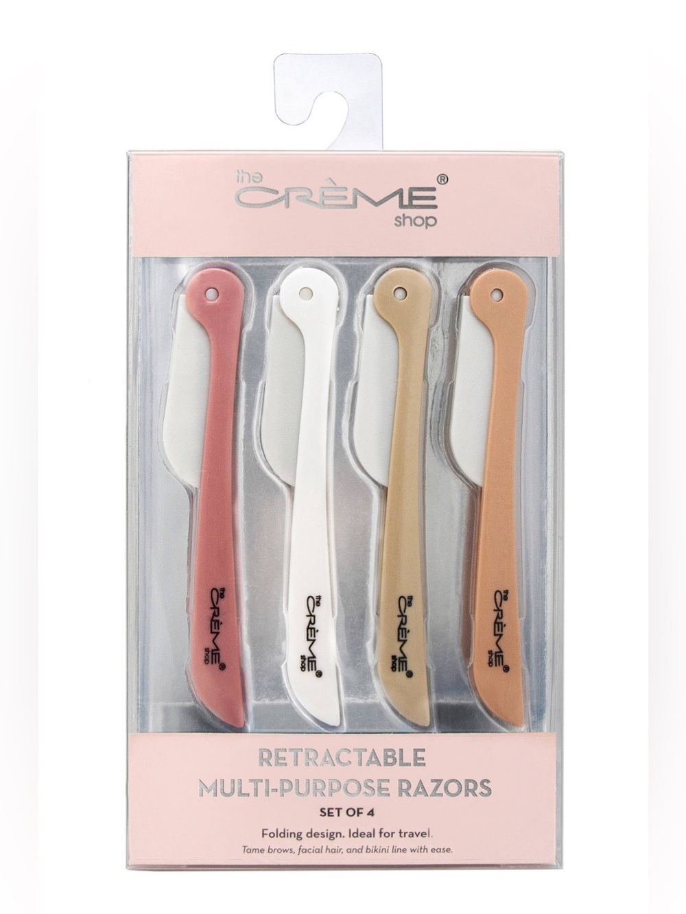 The Crème Shop Foldable Razor Set, 4 Pack NWT